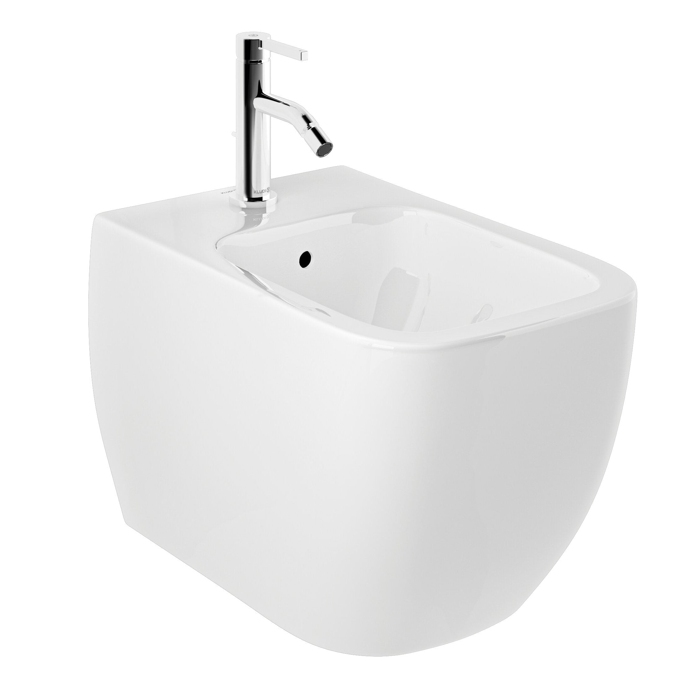 KLUDI-RESA C WALL HUNG BIDET WITH HIDDEN FIXATIONS - GLOSSY WHITE