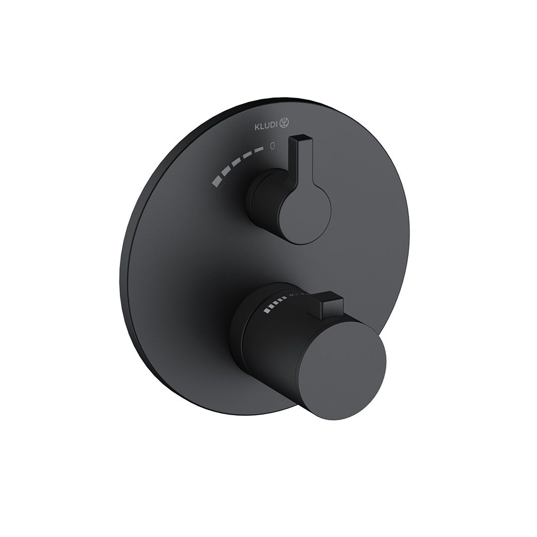 KLUDI-NOVA FONTE Puristic concealed thermostatic shower mixer Matt Black