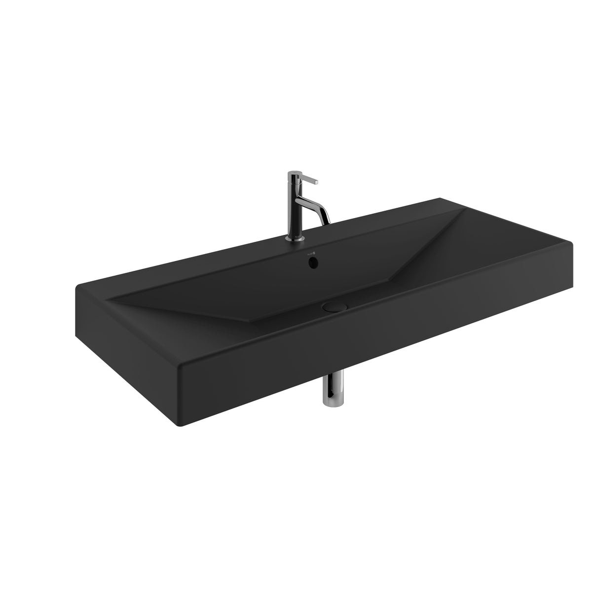 KLUDI-RESA FURNITURE / WALL HUNG WASHBASIN 121x50cm Matt Black