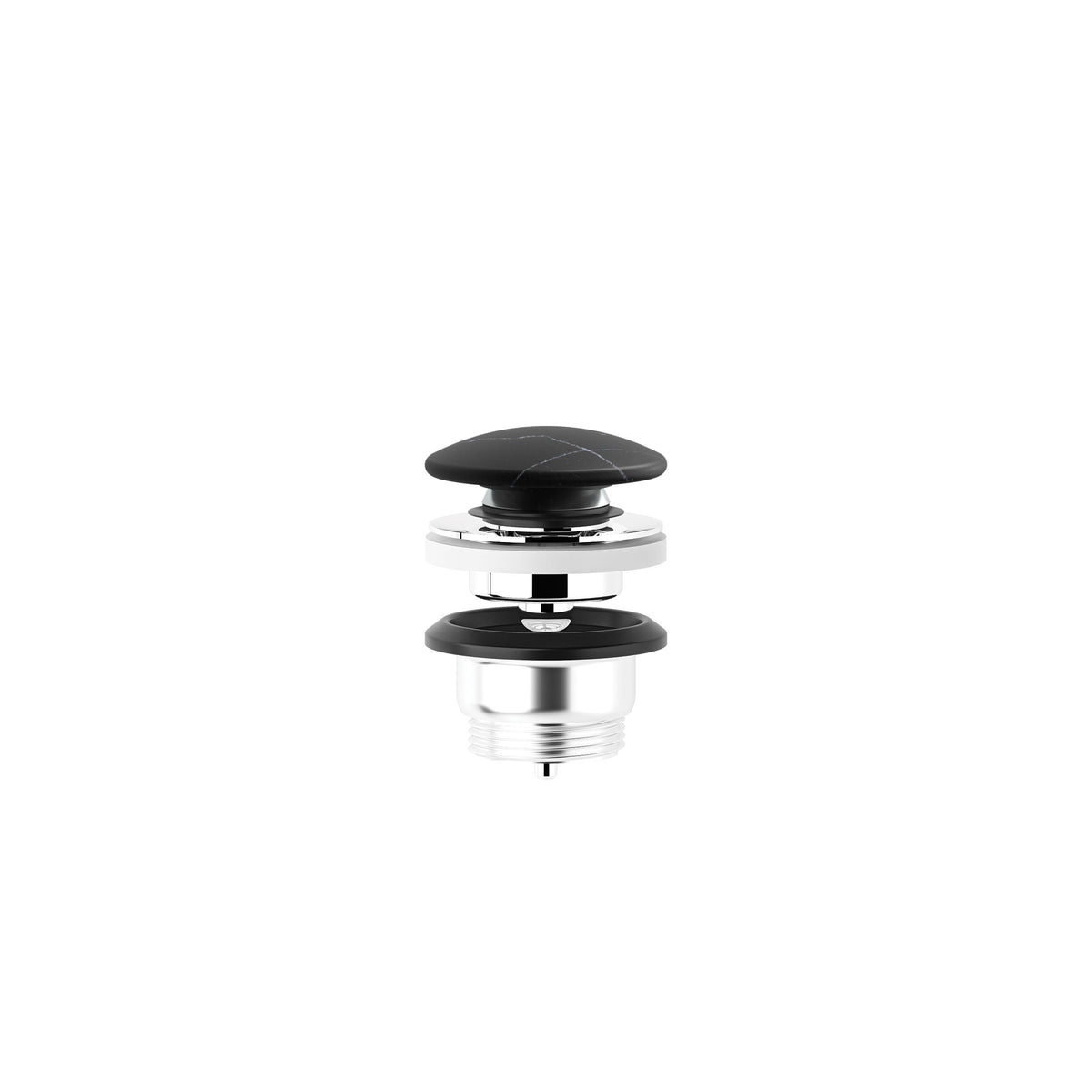 KLUDI-ROTEXA PUSH-OPEN with plug waste G 1 1/4 Nero Marquina Matt