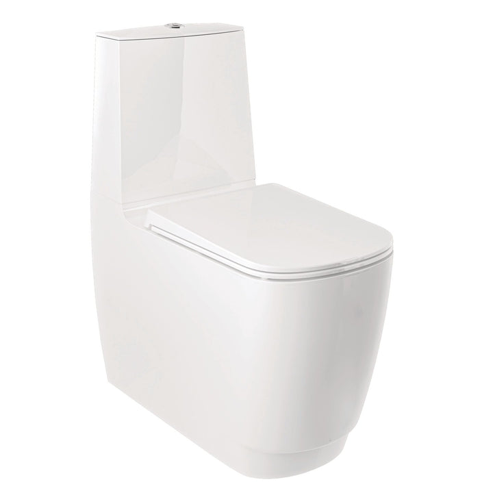 KLUDI-RESA S CLOSE COUPLED UNI-TRAP WC WITH SPIRALFLUSH AND HIDDEN FIXATIONS lossy White