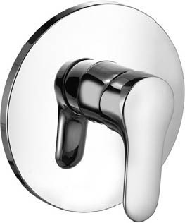 KLUDI OBJEKTA concealed shower mixer, trim set with functional unit