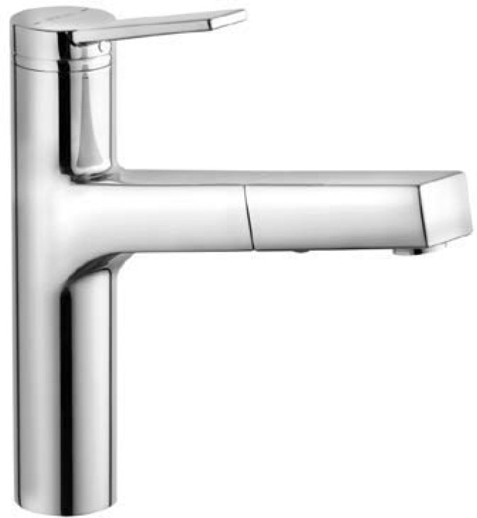 KLUDI ZENTA single lever sink mixer DN 15 with pull-out hand shower