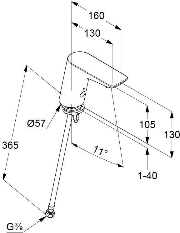 KLUDI BALANCE electronic controlled pillar tap DN 15
