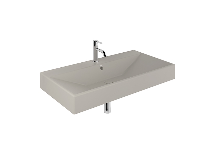 KLUDI-RESA FURNITURE / WALL HUNG WASHBASIN 101x50cm Matt Light Dove Grey