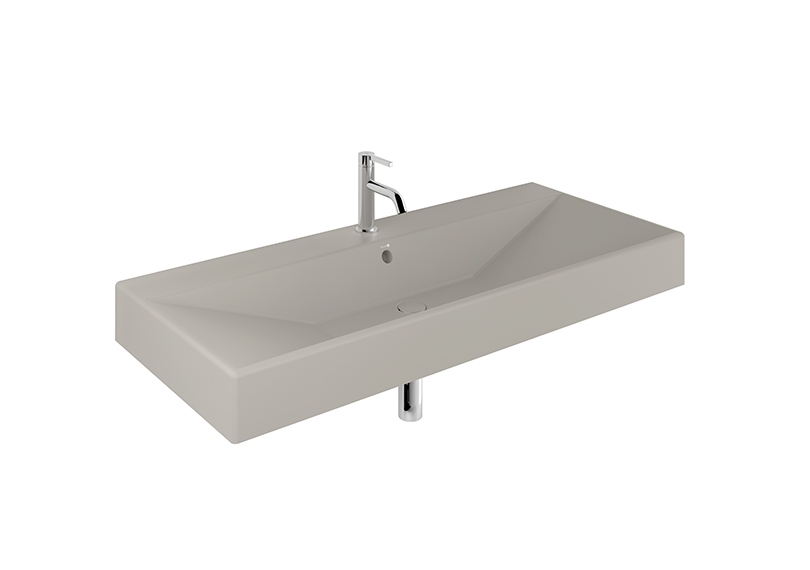 KLUDI-RESA FURNITURE / WALL HUNG WASHBASIN 121x50cm Matt Light Dove Grey