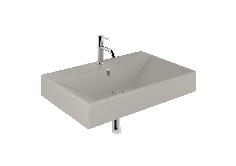KLUDI-RESA FURNITURE / WALL HUNG WASHBASIN 81x50cm Matt Light Dove Grey