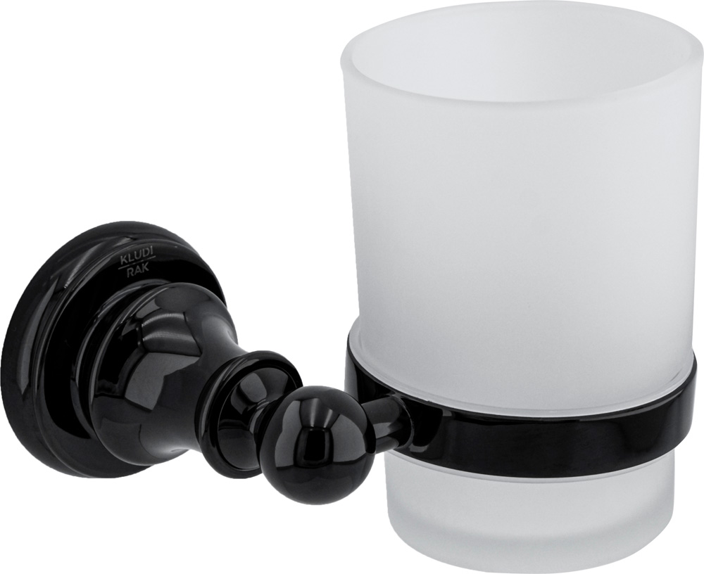 Brass tumbler holder with glass