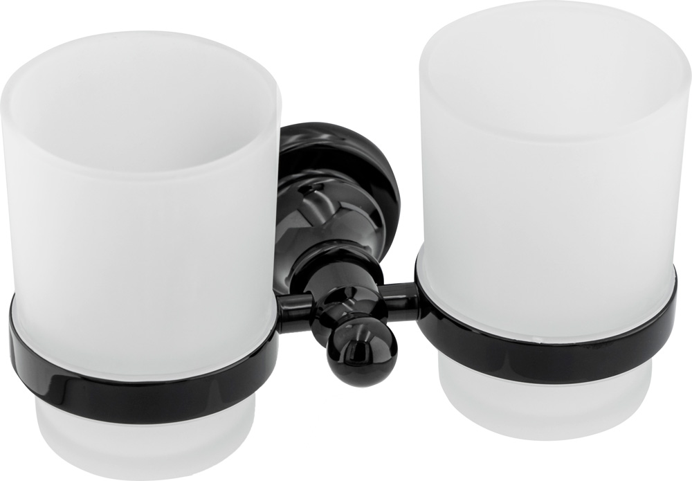 Brass double tumbler holders w/ glass
