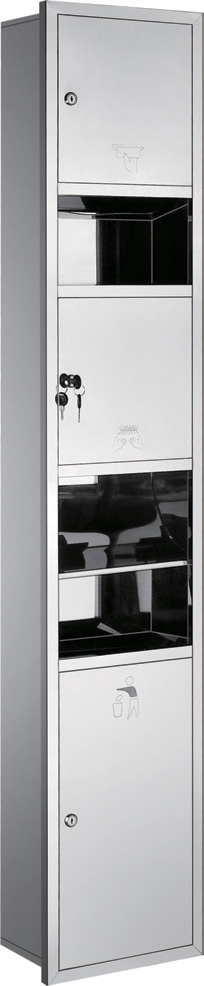 Paper Towel Dispenser And Waste Receptacle With Dryer