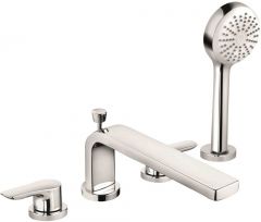 KLUDI PURE&SOLID 4-hole bath and shower mixer DN 15