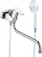 KLUDI PURE&EASY single lever bath and shower mixer, with hand shower/shower hose, DN 15