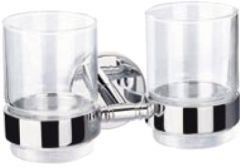 CALIBER brass double tumbler holder with two glasses