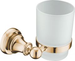 Brass tumbler holder with glass