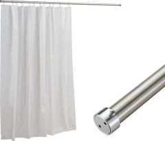 Shower Rod With Vinyl Curtain